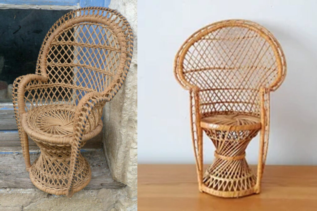 vintage pauwstoel poppenstoel