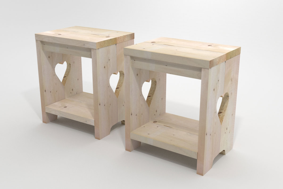 Steigerhouten bijzettafel