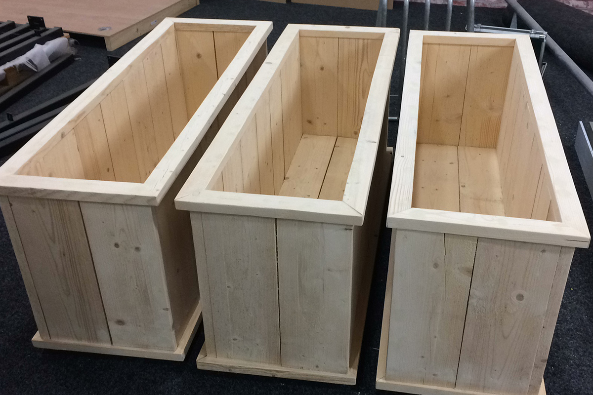 Steigerhouten plantenbak op maat